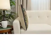 Owl and Pigeon Belgian Sofa Pillow Cover | Close Up 2