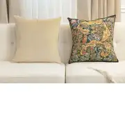 Owl and Pigeon Belgian Sofa Pillow Cover | Close Up 5