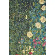 Flower Garden III By Klimt Belgian Tapestry Wall Hanging - 27 in. x 27 in. cotton/wool/viscose by Gustav Klimt | Close Up 1