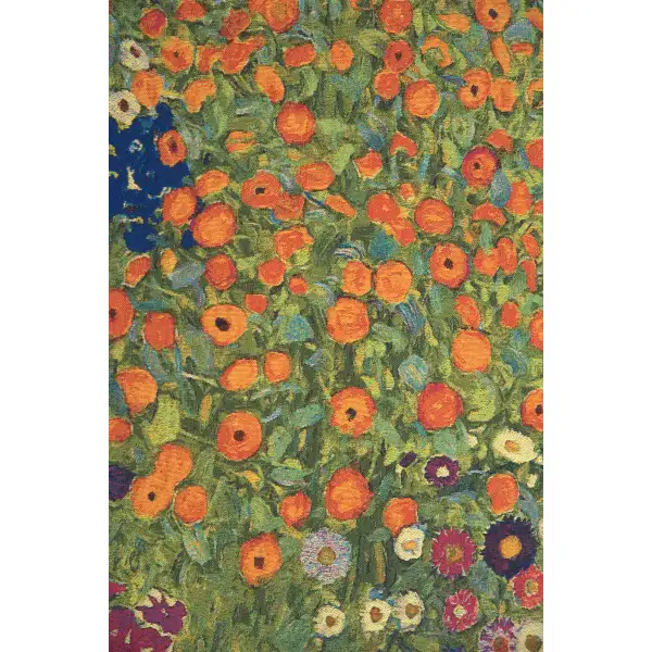 Flower Garden III By Klimt Belgian Tapestry Wall Hanging - 27 in. x 27 in. cotton/wool/viscose by Gustav Klimt | Close Up 2