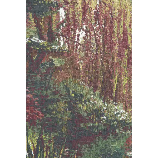 Monet's Garden III Small with Border Belgian Tapestry Wall Hanging | Close Up 1