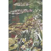 Monet's Garden III Small with Border Belgian Tapestry Wall Hanging | Close Up 2