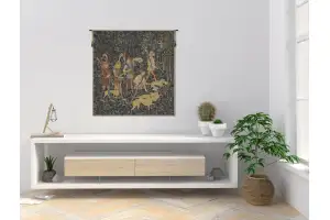 The Hunt Amour Eternelle Square Belgian Wall Tapestry