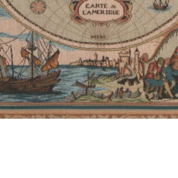 Maritime Map Large French Wall Tapestry | Close Up 1