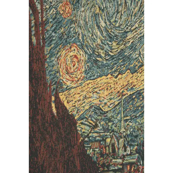 Van Gogh's Starry Night Mini Belgian Tapestry | Close Up 2