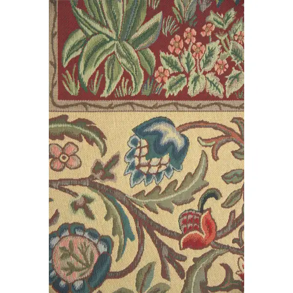 Tree Of Life Red William Morris Belgian Tapestry - 51 in. x 69 in. Cotton/Viscose/Polyester by William Morris | Close Up 2