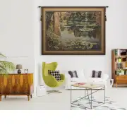 Lake Giverny Light With Border Belgian Tapestry Wall Hanging | Life Style 1