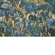 Irises In Garden II Belgian Tapestry Wall Hanging - 48 in. x 37 in. Cotton/Acrylic/Wool/Polyester by Vincent Van Gogh | Close Up 2