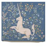 Licorne Fleuri Blue French Couch Cushion | Close Up 1