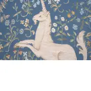 Licorne Fleuri Blue French Couch Cushion | Close Up 2
