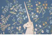 Licorne Fleuri Blue French Couch Cushion | Close Up 3