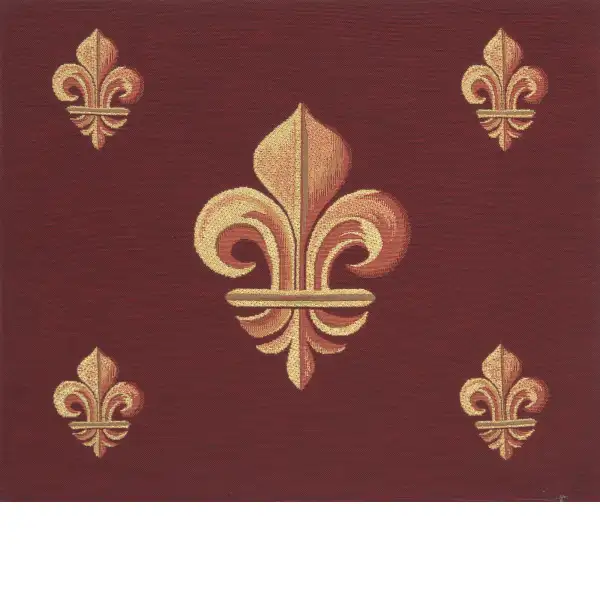 Five Fleur de Lys Red Cushion | Close Up 1