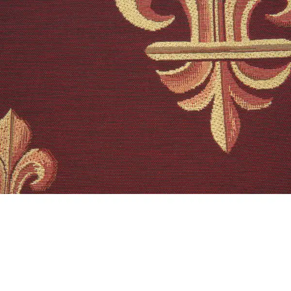 Five Fleur De Lys Red Cushion - 19 in. x 19 in. Cotton by Charlotte Home Furnishings | Close Up 2