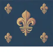 Five Fleur De Lys Blue Cushion - 19 in. x 19 in. Cotton by Charlotte Home Furnishings | Close Up 1