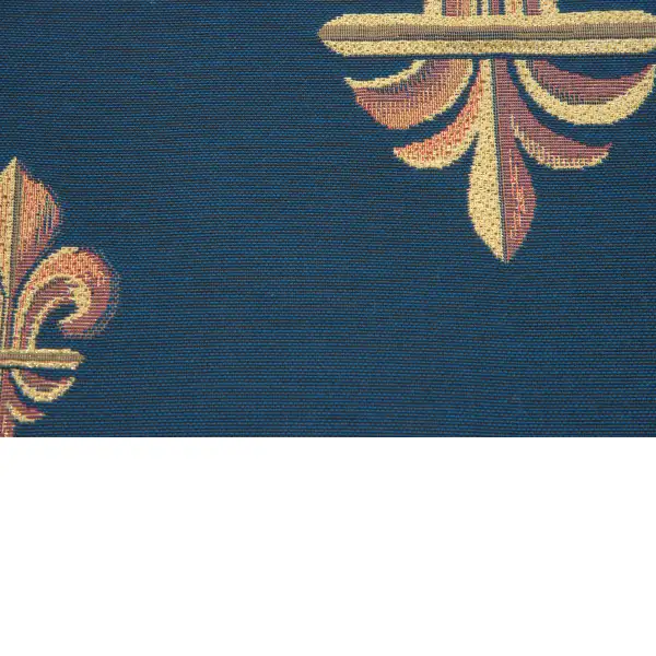 Five Fleur de Lys Blue Cushion | Close Up 2