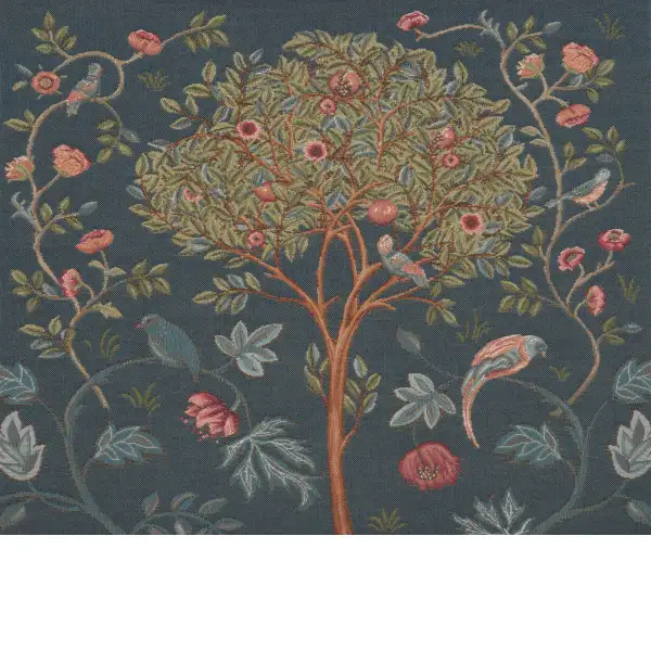 Kelmscott Tree Blue Cushion - 19 in. x 19 in. Cotton by William Morris | Close Up 1