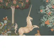 Unicorn and Does Forest Blue French Couch Cushion | Close Up 2