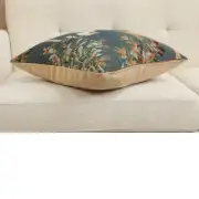 Unicorn and Does Forest Blue French Couch Cushion | Close Up 3