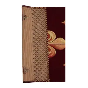 Royal Fleur De Lys Red French Table Mat - 18 in. x 68 in. Cotton/viscose/goldthreadembellishments by Charlotte Home Furnishings Inc