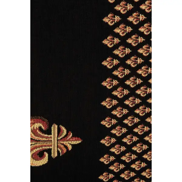 Royal Fleur de Lys Black Decorative Table Mat | Close Up 4