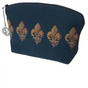 Fleur de Lys Blue Purse Hand Bag | Close Up 2