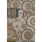 L'Attente Klimt A Gauche Clair French Wall Tapestry - 28 in. x 58 in. Cotton/Viscose/Polyester by Gustav Klimt | Close Up 1