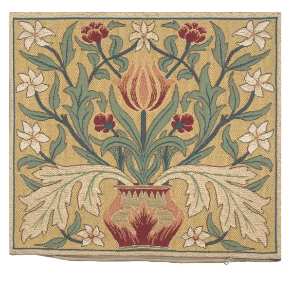 The Tulip William Morris Belgian Cushion Cover - 18 in. x 18 in. Cotton by William Morris | Close Up 1