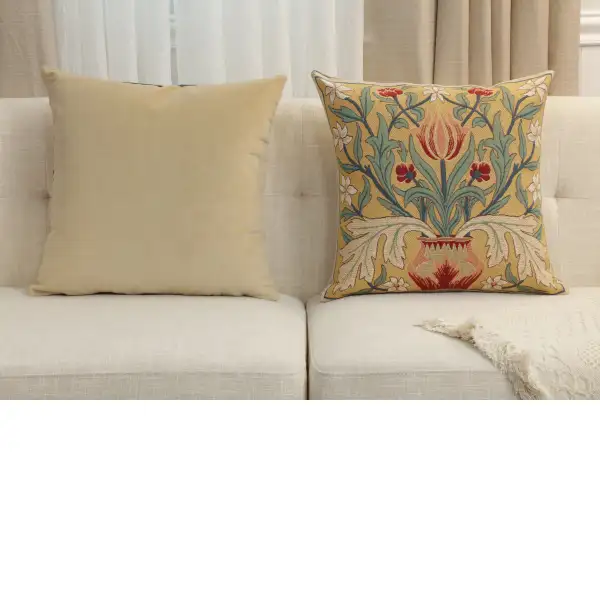 The Tulip William Morris Belgian Sofa Pillow Cover | Close Up 5