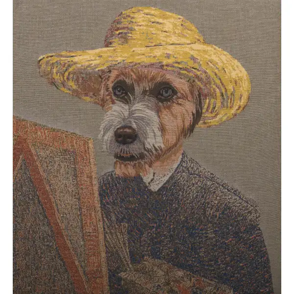 Van Gogh Dog Belgian Cushion Cover - 18 in. x 18 in. Cotton by Vincent Van Gogh | Close Up 1