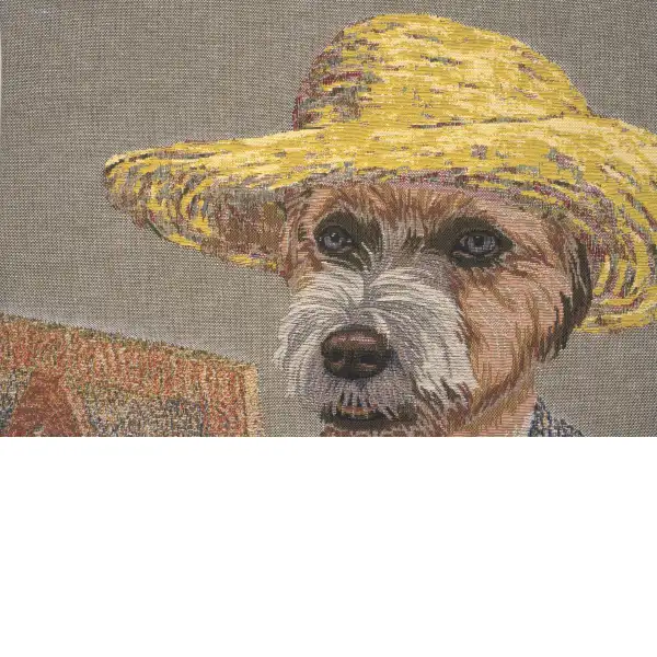 Van Gogh Dog Belgian Cushion Cover - 18 in. x 18 in. Cotton by Vincent Van Gogh | Close Up 3