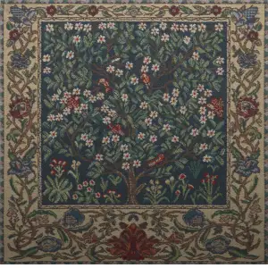 C Charlotte Home Furnishings Inc The Tree of Life II Belgian Cushion Cover - 16 in. x 16 in. Cotton/Viscose/Polyester by William Morris
