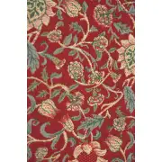 Fleur De Morris Red Belgian Table Runner | Close Up 1