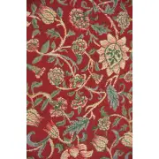 Fleur De Morris Red Belgian Table Runner | Close Up 2