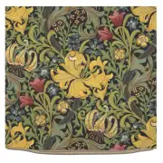 Golden Lily Black William Morris Belgian Cushion Cover - 18 in. x 18 in. Cotton/Polyester/Viscous by William Morris | Close Up 1