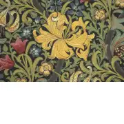 Golden Lily Black William Morris Belgian Cushion Cover - 18 in. x 18 in. Cotton/Polyester/Viscous by William Morris | Close Up 2