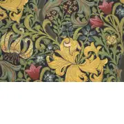 Golden Lily Black William Morris Belgian Cushion Cover - 18 in. x 18 in. Cotton/Polyester/Viscous by William Morris | Close Up 3