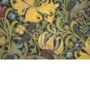 Golden Lily Black William Morris Belgian Sofa Pillow Cover | Close Up 4