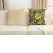 Golden Lily Black William Morris Belgian Sofa Pillow Cover | Close Up 5