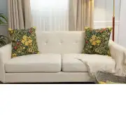 Golden Lily Black William Morris Belgian Sofa Pillow Cover | Close Up 5