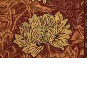 Chrysanthemum Brown Belgian Couch Pillow | Close Up 3