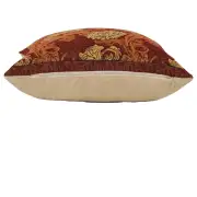 Chrysanthemum Brown Belgian Couch Pillow | Close Up 5