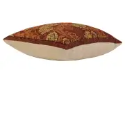 Chrysanthemum Brown Belgian Couch Pillow | Close Up 5