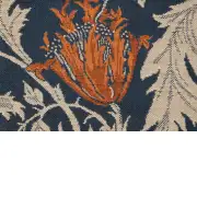 Anemone Blue Rust Belgian Couch Pillow | Close Up 2