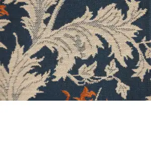 Anemone Blue Rust Belgian Cushion Cover - 16 in. x 16 in. Cotton/Viscose/Polyester by William Morris