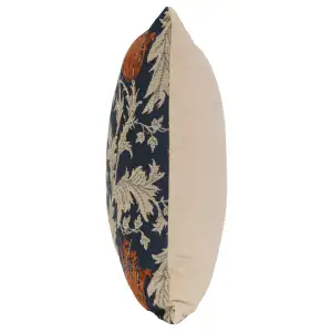 Anemone Blue Rust Belgian Cushion Cover - 16 in. x 16 in. Cotton/Viscose/Polyester by William Morris