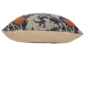 Anemone Blue Rust Belgian Cushion Cover - 16 in. x 16 in. Cotton/Viscose/Polyester by William Morris