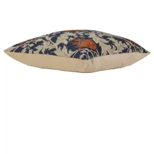 Anemone Blue Rust Belgian Cushion Cover - 16 in. x 16 in. Cotton/Viscose/Polyester by William Morris