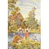 Washing by the Lake Small Vertical Italian Tapestry Wall Hanging | Close Up 1