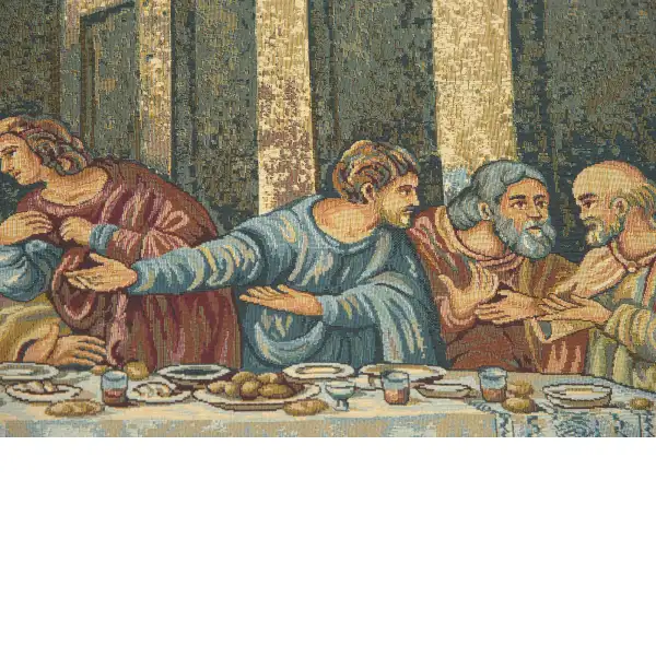 Last Supper III Italian Tapestry - 54 in. x 30 in. Cotton/Polyester/Viscose by Leonardo da Vinci | Close Up 1