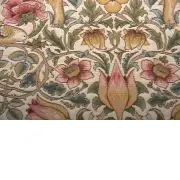 Roses and Birds White French Couch Cushion | Close Up 3